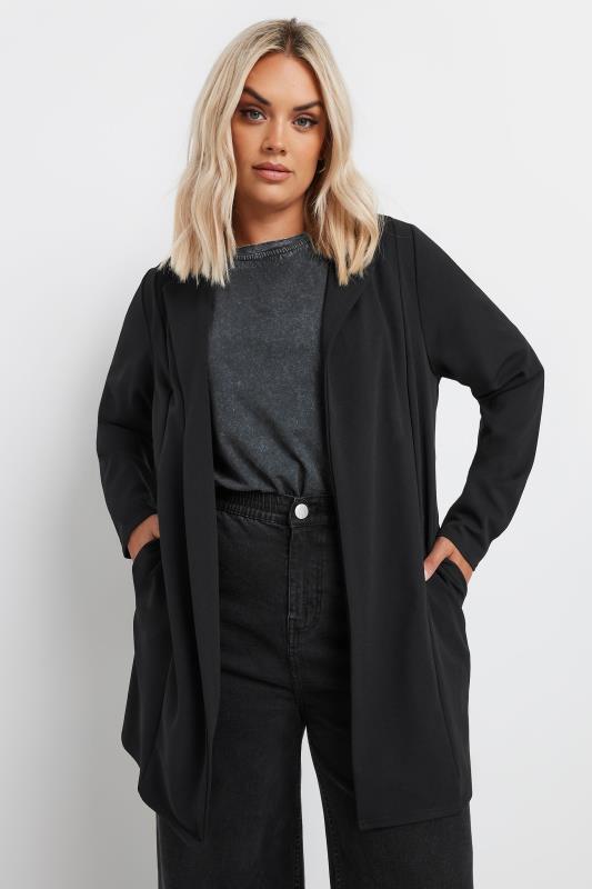 YOURS Curve Plus Size Black Longline Blazer | Yours Clothing 4