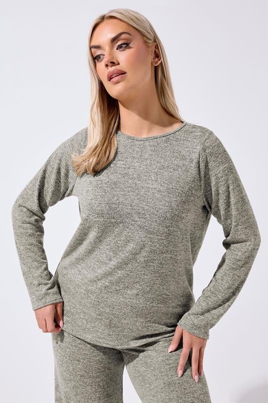 LIMITED COLLECTION Curve Natural Brown Long Sleeve Top