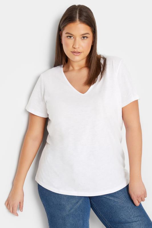 LTS Tall Women's White Short Sleeve Cotton T-Shirt | Long Tall Sally 1