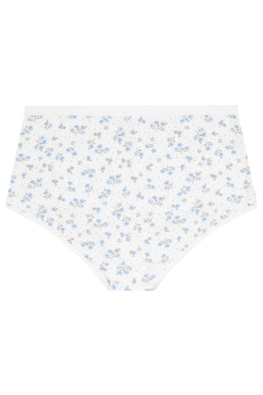 YOURS Plus Size 5 PACK Blue Floral Print Full Briefs | Yours Clothing 7