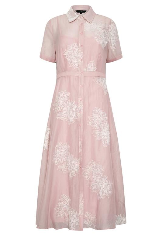  STAR Pink Embroidered Shirt Dress