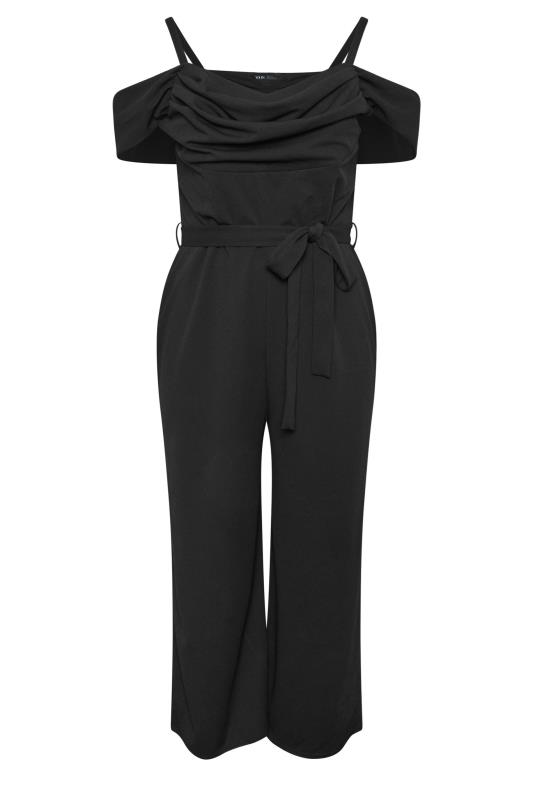 YOURS LONDON Plus Size Black Cold Shoulder Jumpsuit | Yours Clothing 5