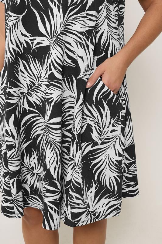 YOURS Plus Size Black Jacquard Print Dress | Yours Clothing 4