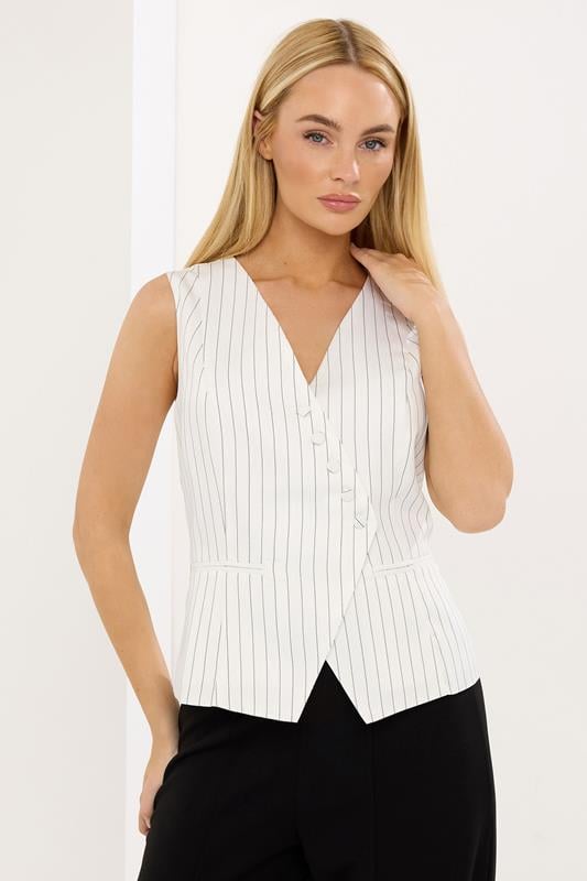  STAR White Pinstripe Waistcoat