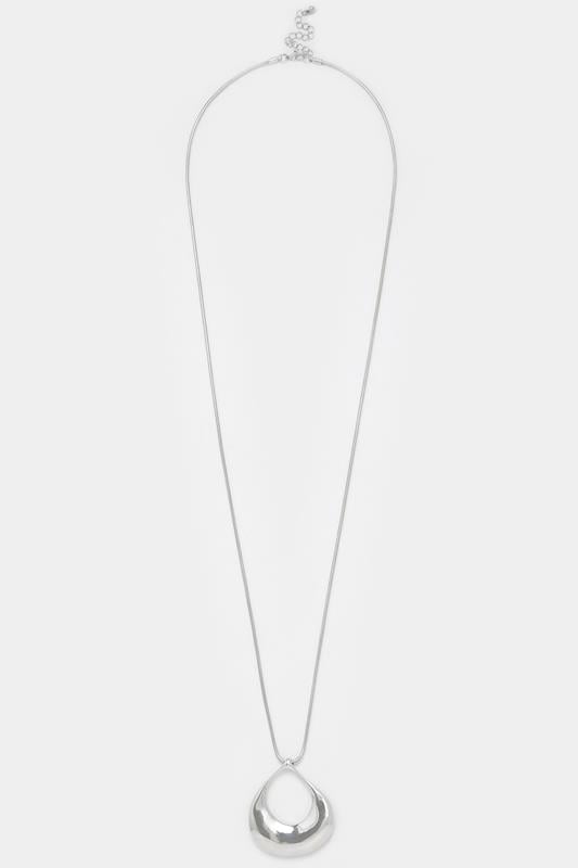  Yours Silver Tone Long Teardrop Pendant Necklace