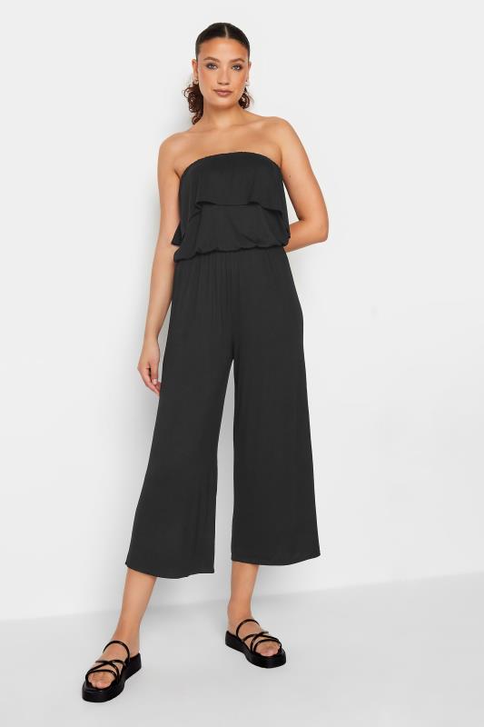 LTS Tall Black Frill Bandeau Jumpsuit | Long Tall Sally 2