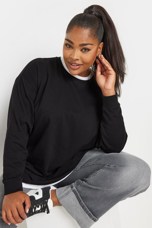 Plus Size  YOURS Curve Black 2-In-1 Jumper