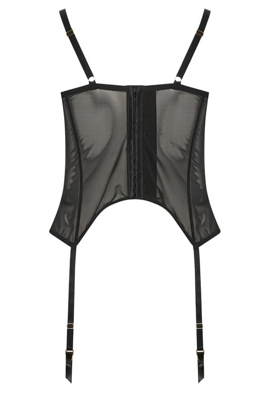 YOURS Plus Size Black Non-Padded Lace Basque | Yours Clothing 6