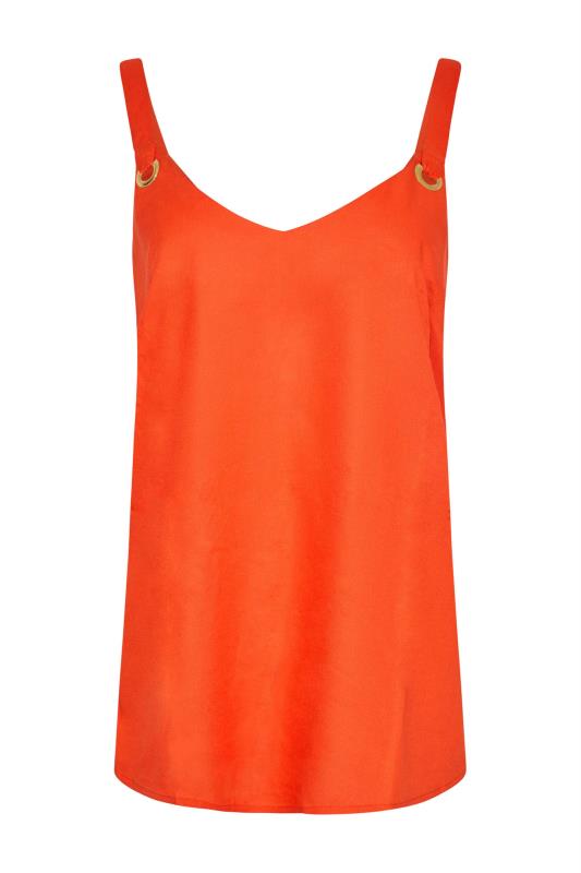 LTS Tall Women's Orange Eyelet Detail Cami Top | Long Tall Sally 6