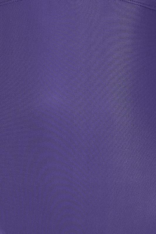 YOURS Plus Size Purple Keyhole Tummy Control Swimsuit | Yours Clothing 9