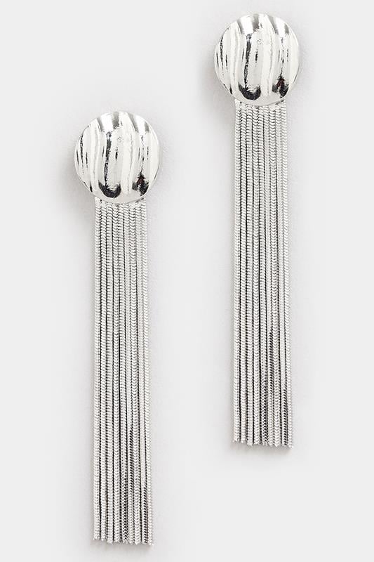  Yours Silver Tone Textured Tassel Earrings