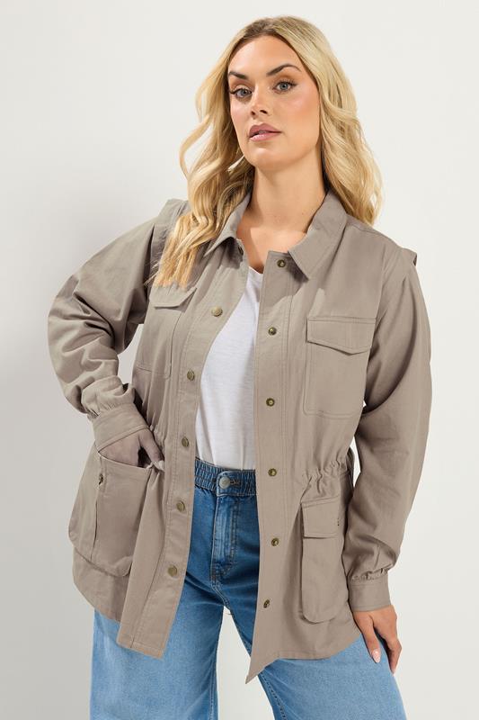 YOURS Plus Size Natural Brown Carpenter Jacket | Yours Clothing 1