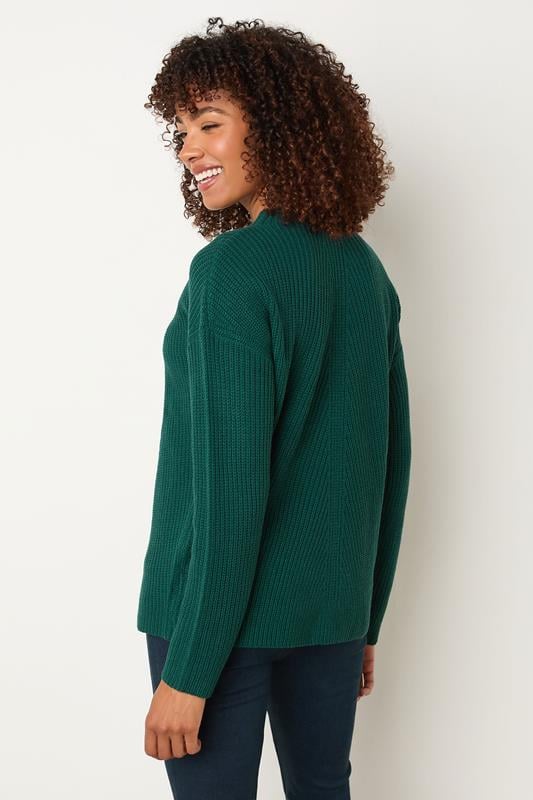 M&Co Dark Green Funnel Neck Knitted Jumper | M&Co 3