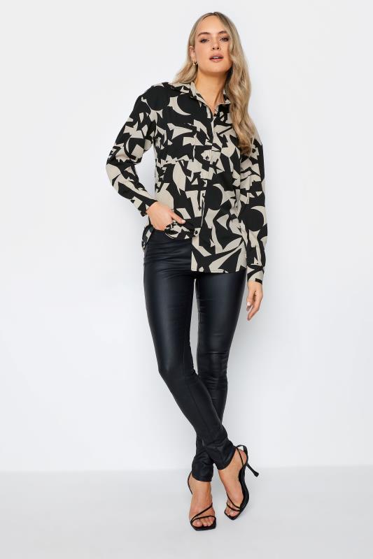 LTS Tall Black & Stone Abstract Print Shirt | Long Tall Sally 3