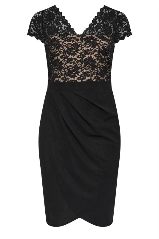 YOURS LONDON Plus Size Black Lace Midi Dress | Yours Clothing 5