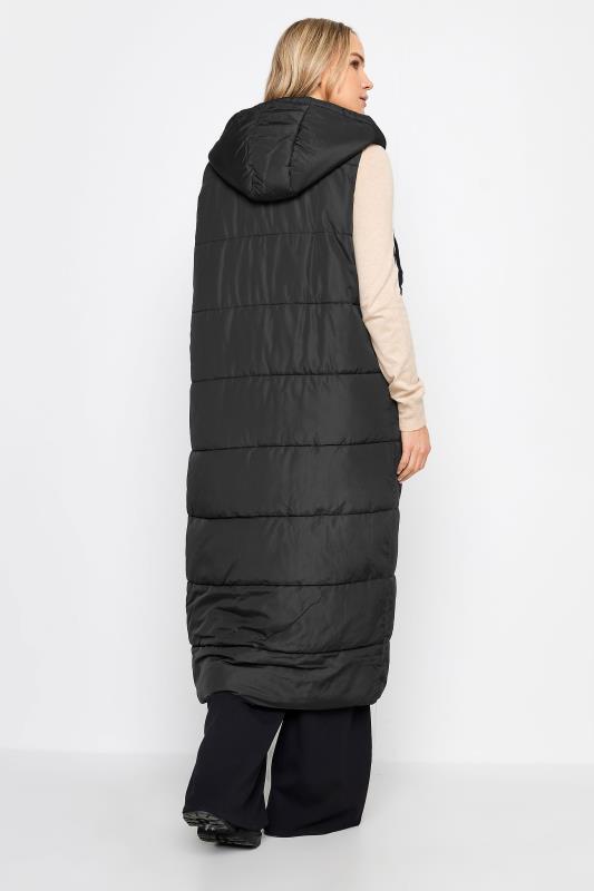 LTS Tall Women's Black Hooded Midaxi Puffer Gilet | Long Tall Sally 2