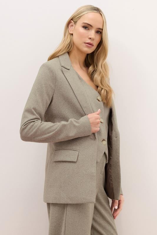 LTS PREMIUM Tall Brown Herringbone Blazer | Long Tall Sally 1