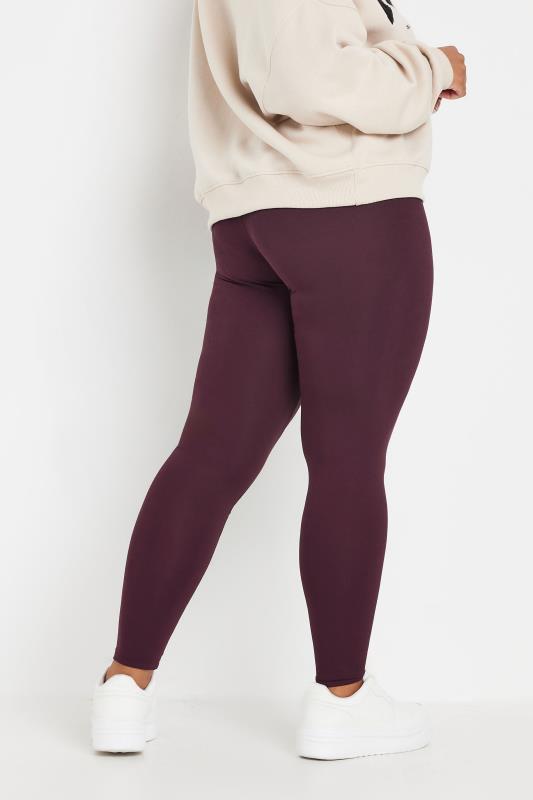 Plus Size Plum Purple Soft Touch Leggings | Yours Clothing  3