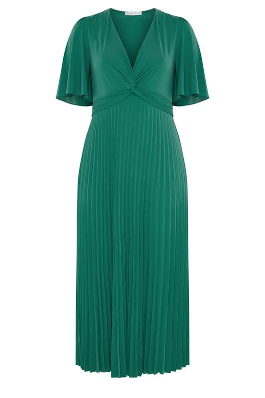 YOURS LONDON Plus Size Aqua Blue Knot Pleated Maxi Dress | Yours Clothing 5