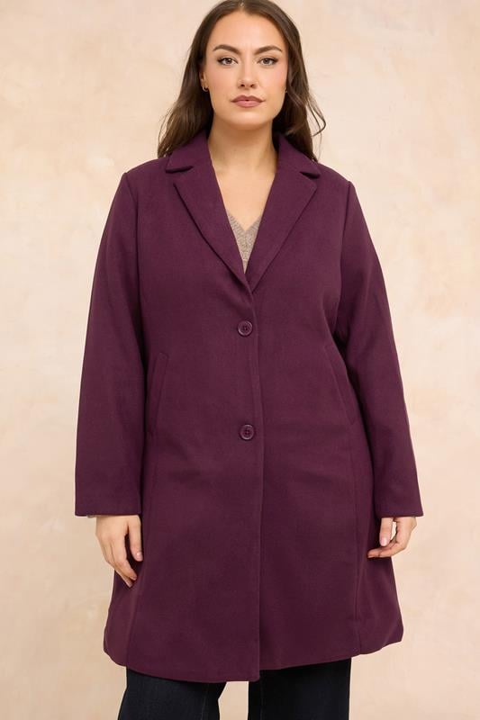 Plus Size  EVANS Curve Burgundy Red City Coat