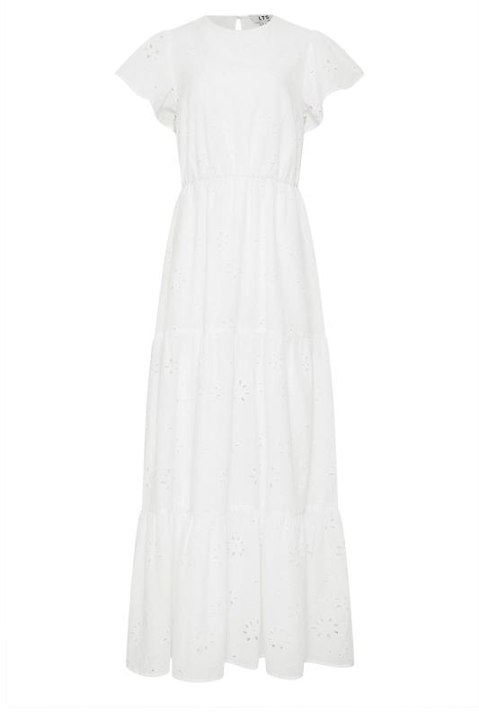 LTS Tall White Broderie Flutter Sleeve Maxi Dress | Long Tall Sally 5