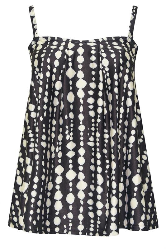 YOURS Plus Size Black Spot Print Tankini Top | Yours Clothing 10