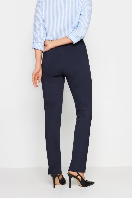 LTS Tall Women's Navy Blue Stretch Straight Leg Trousers | Long Tall Sally 3