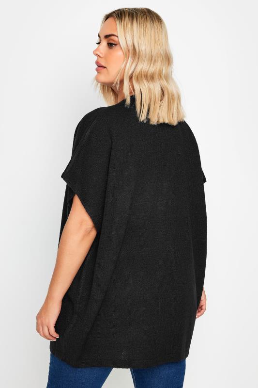 YOURS Plus Size Black Short Sleeve Cardigan | Yours Clothing 3