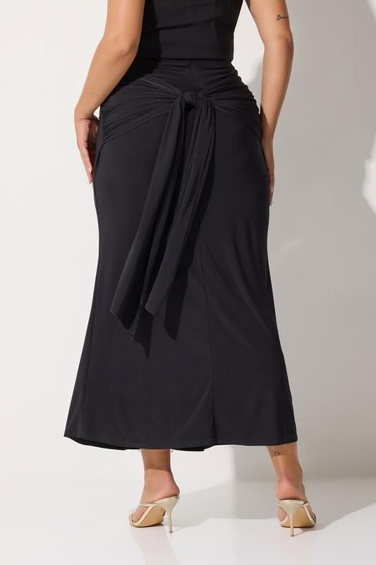 LIMITED COLLECTION Plus Size Black Tie Maxi Skirt | Yours Clothing 5