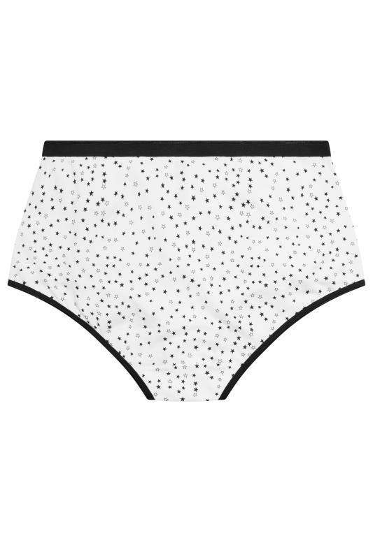 YOURS 5 PACK Plus Size Black & White Star Print High Waisted Shorts | Yours Clothing  11