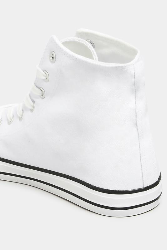 LTS White Canvas High Top Trainers In Standard Fit | Long Tall Sally 4
