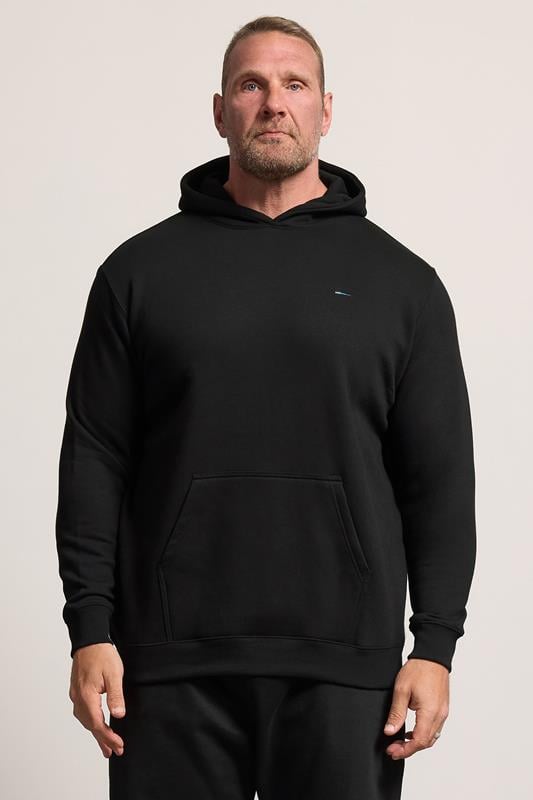 BadRhino Big & Tall Black Front Pocket Hoodie | BadRhino 1