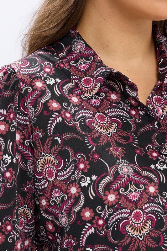YOURS Plus Size Black Paisley Tiered Shirt Dress | Yours Clothing 5