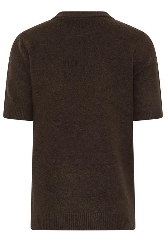 LTS Tall Chocolate Brown Short Sleeve Knit Jumper | Long Tall Sally  6