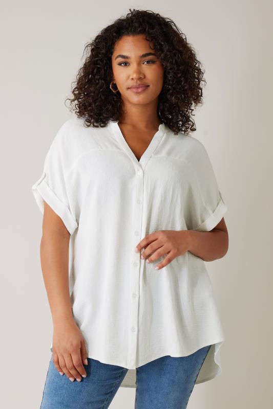 Plus Size  EVANS Curve White Short Sleeve Blouse