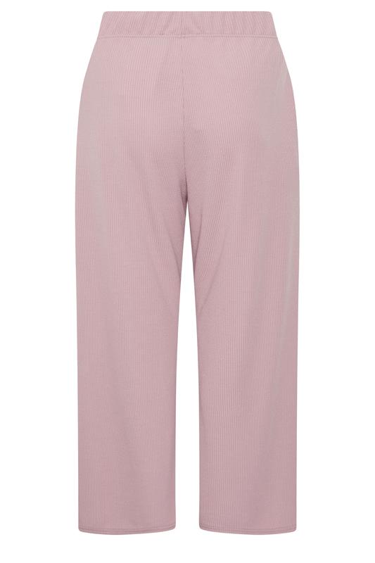 LIMITED COLLECTION Plus Size Pink Crinkle Wide Leg Trousers | Yours Clothing 6