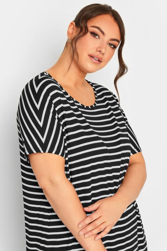 YOURS Plus Size Black & White Stripe Top | Yours Clothing 4