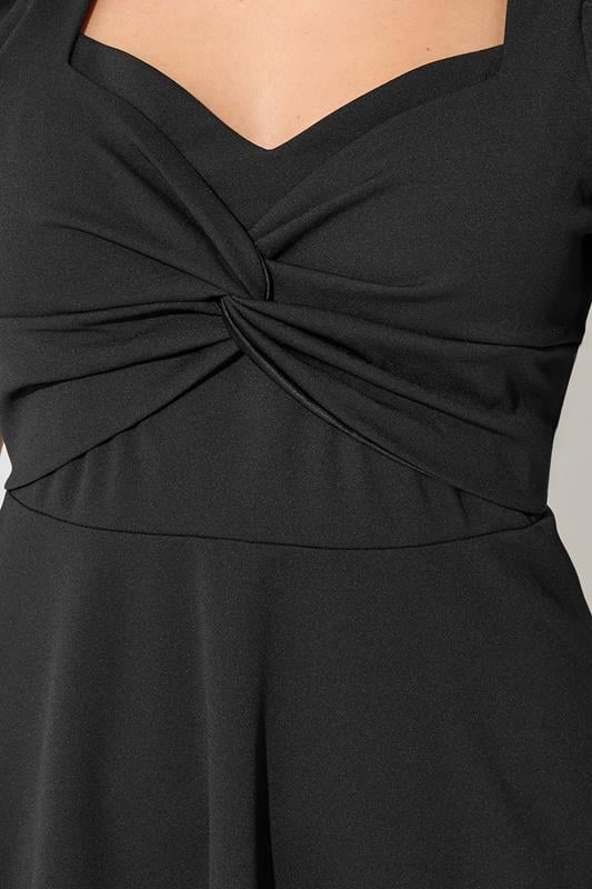 YOURS LONDON Plus Size Black Knot Detail Skater Dress | Yours Clothing 4