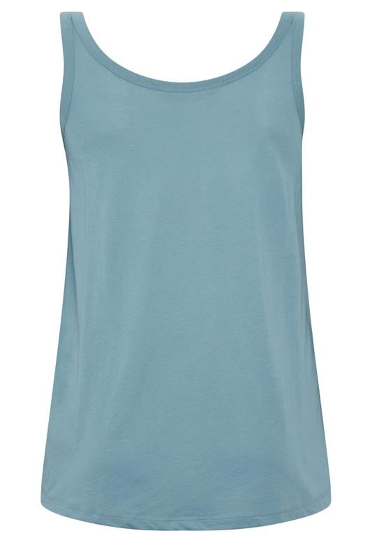 YOURS Plus Size Light Blue Core Basic Vest Top | Yours Clothing 6