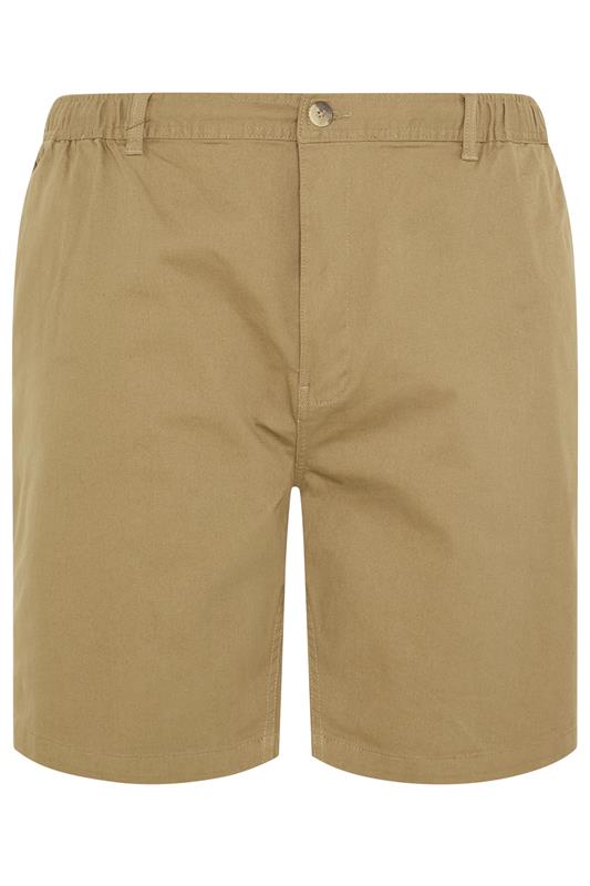 D555 Big & Tall Stone Brown Elasticated Stretch Shorts | BadRhino 2
