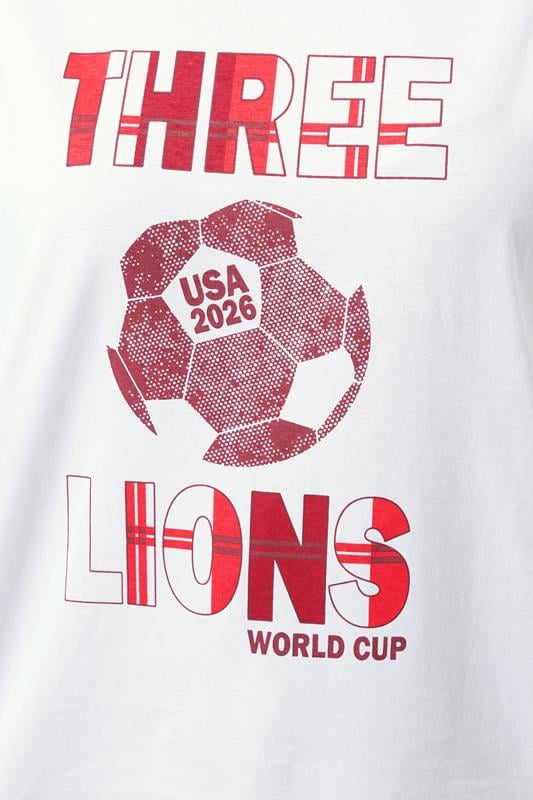 LIMITED COLLECTION Plus Size White 'Three Lions' England T-Shirt | Yours Clothing 5