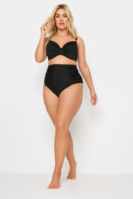 YOURS Plus Size Black Underwired Bikini Top | Yours Clothing 3