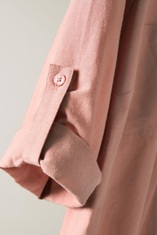 EVANS Plus Size Blush Pink Linen Utility Top | Evans  8