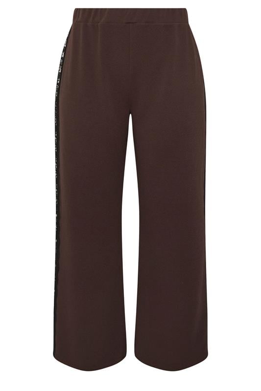 LIMITED COLLECTION Plus Size Chocolate Brown Lace Insert Trousers | Yours Clothing 6