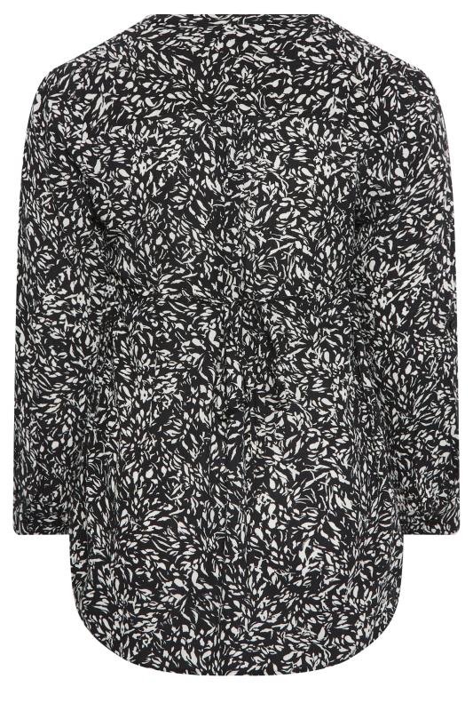 YOURS Curve Plus Size Black Floral Pintuck Shirt | Yours Clothing  7