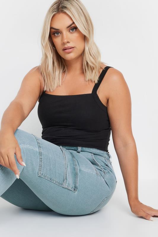 YOURS Plus Size Blue Cargo AVA Jeans | Yours Clothing 4