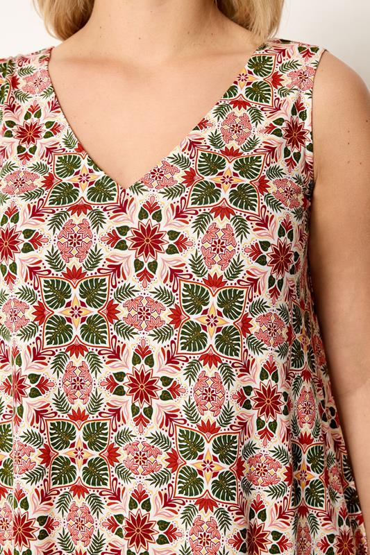 YOURS Plus Size Orange Tropical Print Vest Top | Yours Clothing 4