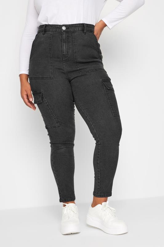 Plus Size Black Corset Waist Skinny AVA Jeans