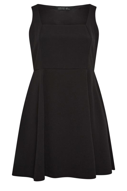 LIMITED COLLECTION Plus Size Black Square Neck Pinafore Dress | Yours Clothing 5