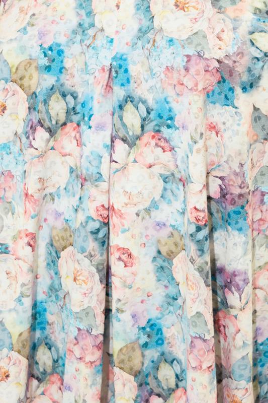 YOURS Plus Size Blue & Pink Floral Burnout Vest Top | Yours Clothing 4